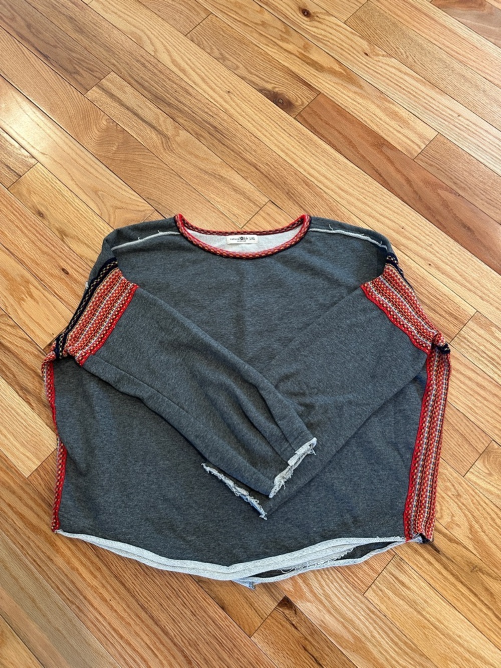 NATURAL LIFE Gray Knit Trim Sweatshirt L/XL - Picture 5 of 5
